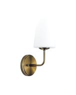 HOPLEY WALL LIGHT SATIN BRASS WITH OPAL MATT GLASS OL69473SB