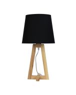 EDRA TABLE LAMP Black Scandi Table Lamp with Black Cotton Shade - OL93531BK