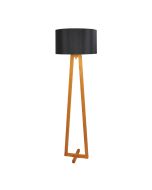 EDRA FLOOR LAMP Black Scandi Floor Lamp with Black Cotton Shade - OL93533BK