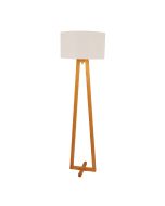 EDRA FLOOR LAMP White Scandi Floor Lamp with White Cotton Shade - OL93533WH