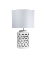 CASBAH WHITE CERAMIC COMPLETE TABLE LAMP - OL97978WH