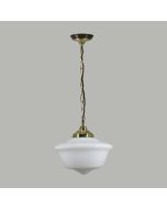 Standard Plate with Chain & Cloth Cord Suspension - Polished Brass / Schoolhouse Victorian 12"
