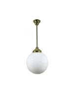 Standard 1/2" Rod Set Pendant - 10" Opal Sphere / Polished Brass