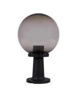 Ivela 25cm Smoke Sphere Pillar Mount Light Black - 18610	