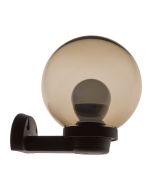 Ivela 20cm Smoke Sphere Polycarbonate Wall Light Black - 18616	