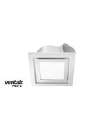 AIRBUS 250 - Premium Quality Side Ducted Exhaust Fan With 14w LED Panel (891Lm) - Extra Low Profile - Square - White PVPX250WHSQLED Ventair