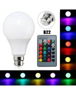 B22 5W Dimmable RGB 16 Colour Changing LED Light Lamp Bulb + Remote - ELE-A60-RGBW-5W