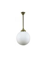 Standard 3/4" 1 Light Rod Set Pendant - 12" Opal Sphere - Polished Brass