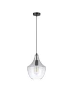 SAIL GLASS PENDANT 240V E27 GLASS BLK/CLEAR 22753