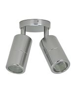 Shadow 12W 240V LED Double Adjustable Wall Pillar Light Titanium Silver / Warm White - 49172	