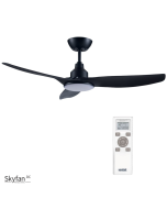 SKYFAN - 52"/1300mm Glass Fibre Composite 3 Blade DC Ceiling Fan with 20W Tri CCT LED Light - Black - Indoor/Covered Outdoor  - SKY1303BL-L
