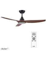 Skyfan Ceiling Fan DC Motor, CCT LED Light & Remote by Ventair 60″ in Black with Teak