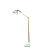 STEAM FLOOR LAMP White Mid-century Task Lamp Timber and Metal - SL98789WH