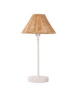 BELIZE TABLE LAMP WHITE w/ RATTAN SHADE SL98851WH