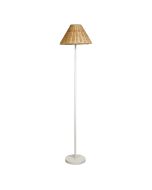 BELIZE FLOOR LAMP WHITE w/ RATTAN SHADE SL98853WH