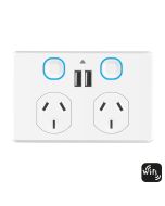 SMART DOUBLE POWER POINT WHITE WITH USB - SPPUSB02G-WIFI