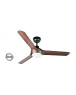 SPYDA - 50"/1250mm Fully Moulded PC Composite 3 Blade Ceiling Fan in Walnut with  Tri Colour Step Dimmable LED Light NW,WW,CW - Indoor/Outdoor/Coastal - SPY1253WN-L