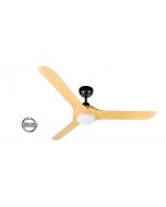 SPYDA - 56"/1400mm Fully Moulded PC Composite 3 Blade Ceiling Fan in Bamboo with Tri Colour Step Dimmable LED Light NW,WW,CW - Indoor/Outdoor/Coastal - SPY1423BAM-L