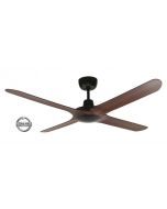 SPYDA - 56"/1400mm Fully Moulded PC Composite 4 Blade Ceiling Fan in Walnut - Indoor/Outdoor/Coastal (not light adaptable)  - SPY1424WN