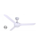SPYDA - 62"/1570mm Fully Moulded PC Composite 3 Blade Ceiling Fan in Satin White with Tri Colour Step Dimmable LED Light NW,WW,CW- Indoor/Outdoor/Coastal - SPY1573WH-L