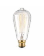 25W Vintage ST64 Carbon filament lamp B22 2700K Warm White - LUS60008