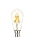 8w Filament ST64 LED dimmable full glass lamp 2700k Warm White Bayonet Cap B22 - LUS20976
