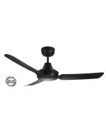 STANZA - 48"/1220mm Glass Fibre Composite 3 Blade Ceiling Fan - Black - Indoor/Covered Outdoor  - STA1203BL