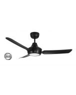 STANZA - 48"/1220mm Glass Fibre Composite 3 Blade Ceiling Fan with 20W LED Light - Black - Indoor/Covered Outdoor  - STA1203BLLED