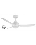STANZA - 48"/1220mm Glass Fibre Composite 3 Blade Ceiling Fan with 2x B22 Lamp Holder - White - Indoor/Covered Outdoor  - STA1203WH-L