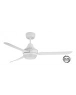 STANZA - 56"/1400mm Glass Fibre Composite 3 Blade Ceiling Fan with 2x B22 Lamp Holder - White - Indoor/Covered Outdoor  - STA1403WH-L