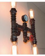 Steam Series ES 25W X 4 AGED IRON PIPE WALL LAMP With Globes STEAM3 Cla Lighting  