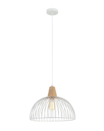 Iron and Wood Dome Cage Pendant Lights STRAND2