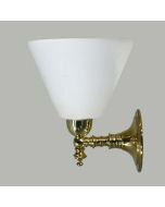 Koscina 1 Light Wall Light - Cono Opal Matt / Polished Brass