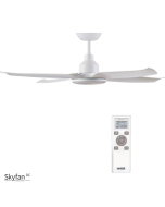 White Ventair Skyfan 48" (1200mm) 4 Blade DC Ceiling Fan with 20W Tri Colour LED Light and Remote - SKY1204WH-L